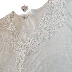 🆕 Maurices Soft V-Neck Lace Short Sleeve Tee Size 2X XXL Ladies Plus